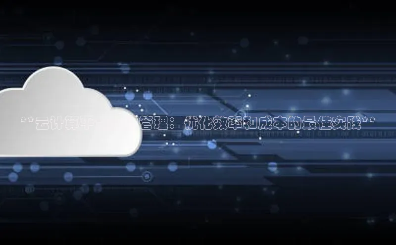 杏鑫彩票app官方下载颐驰 06**云计算平台资源管理：优化效率和成本的最佳实践**