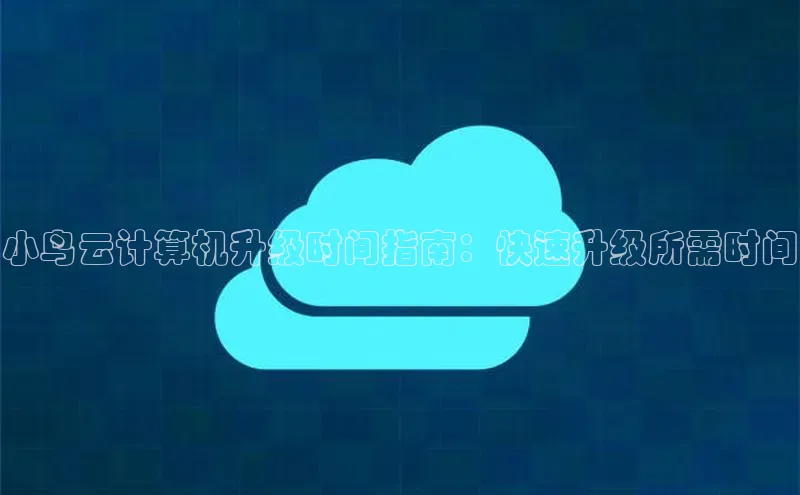 杏鑫平台代理百度游戏小鸟云计算机升级时间指南：快速升级所需时间